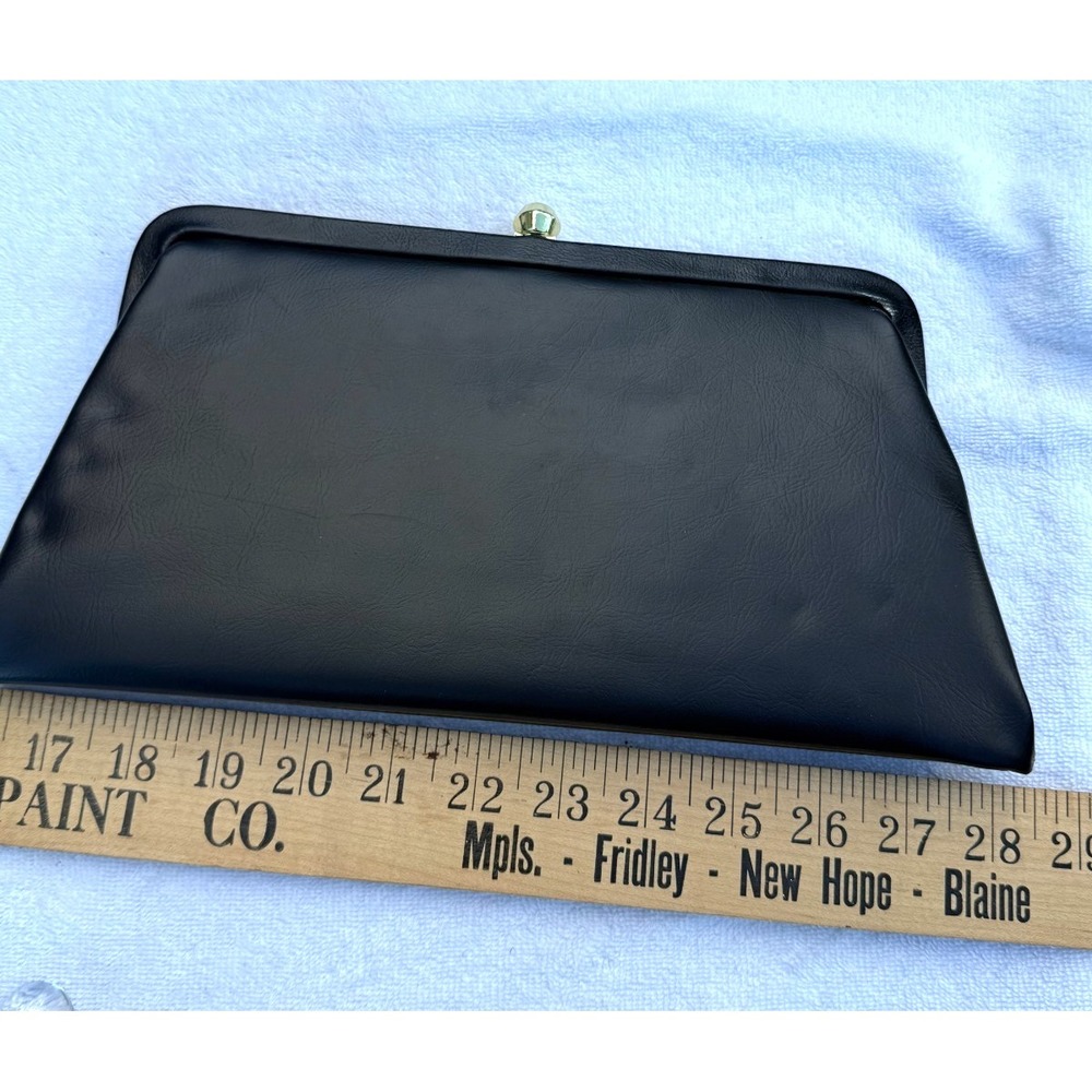 Vintage Black Clutch Purse Gold Chain Strap Bag Retro Formal Handbag